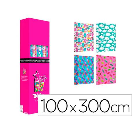 PAPEL DE REGALO MARCA BASIKA INFANTIL ROLLO DE 100 X 300 CM MODELOS SURTIDOS