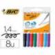 Rotulador Velleda Bic para pizarra blanca punta redonda 2mm Bolsa 8 unidades colores surtidos