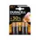 Pila Duracell alcalina plus AA blister con 4 unidades