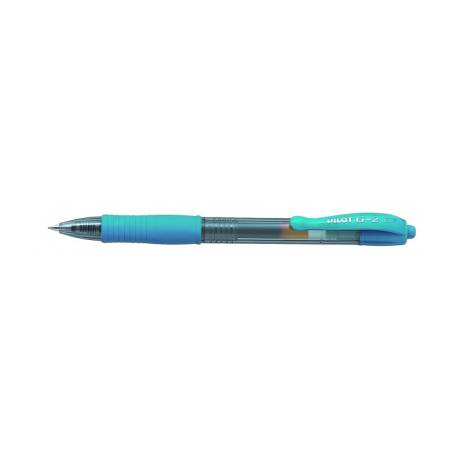 BOLIGRAFO PILOT G-2 AZUL TURQUESA TINTA GEL RETRACTIL SUJECION DE CAUCHO