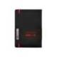 CUADERNO CON GOMILLA ANTARTIK NOTES TAPA DURA DIN A5 HOJAS CUADRICULA NEGRO Y ROJO 100 HOJAS 80 GR FSC