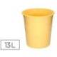 PAPELERA PLASTICO Q-CONNECT COLOR AMARILLO PASTEL OPACO 13 LITROS 275X285 MM