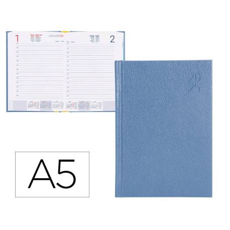 AGENDA ENCUADERNADA LIDERPAPEL CORFU DIN A5 2025 DÍA PÁGINA AZUL CLARO PAPEL 60 GR