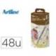 ROTULADOR MARCA ARTLINE SUPREME BRUSH EPFS-F PINTURA BASE DE AGUA PUNTA TIPO PINCEL FINO CAJA DE 48 UNIDADES COLORES