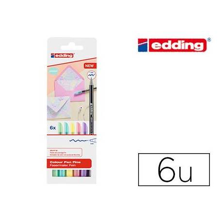 ROTULADOR EDDING PUNTA FIBRA 1200 PASTEL PUNTA REDONDA 1 MM ESTUCHE DE 6 UNIDADES COLORES SURTIDOS" NO SE PUEDEN ELEGIR"