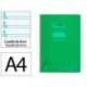 CUADERNO ESPIRAL LIDERPAPEL DIN A4 PAUTAGUIA TAPA PLASTICO 80H 90GR CUADRO PAUTADO 4MM CON MARGEN VERDE