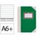 LIBRO CARTONE COSIDO FERNANDES FLECHA DIN A6+ RAYADO HORIZONTAL 50 HOJAS 100 GR COLOR VERDE
