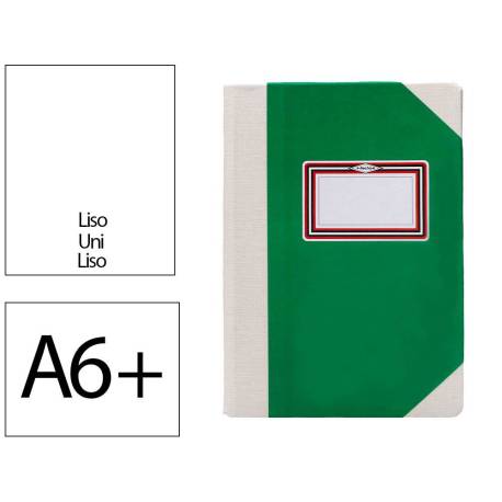 LIBRO CARTONE COSIDO FERNANDES FLECHA DIN A6+ LISO 50 HOJAS 100 GR COLOR VERDE