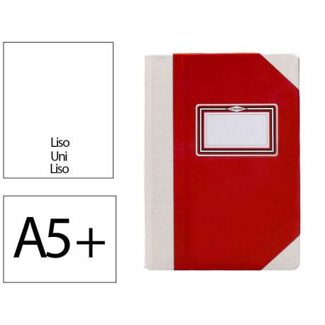 LIBRO CARTONE COSIDO FERNANDES FLECHA DIN A5+ LISO 50 HOJAS 100 GR COLOR ROJO
