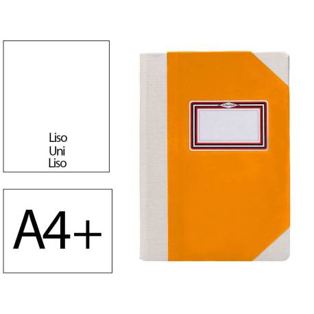 LIBRO CARTONE COSIDO FERNANDES FLECHA DIN A4+ LISO 50 HOJAS 100 GR COLOR NARANJA