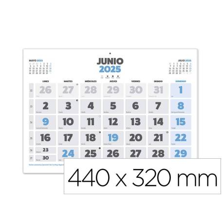 CALENDARIO PARED MARCA LIDERPAPEL CLASICO 2025 LOMO ENGOMADO 44X32 CM PAPEL 128 GR