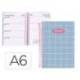 AGENDA ESPIRAL LIDERPAPEL CLAS SIC DIN A6 2025 SEMANA VISTA LIGHT COLOR AZUL PAPEL 70 GR