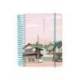 AGENDA ESPIRAL LIDERPAPEL SANTORINI DIN A6 2025 DIA PAGINA ATARDECER ROSA PAPEL 60 GR