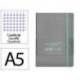 CUADERNO CON GOMILLA ANTARTIK NOTES TAPA BLANDA DIN A5 HOJAS CUADRICULA GRIS Y TURQUESA 80 HOJAS 80 GR FSC