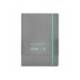 CUADERNO CON GOMILLA ANTARTIK NOTES TAPA BLANDA DIN A5 HOJAS PUNTOS GRIS Y TURQUESA 80 HOJAS 80 GR FSC