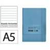 CUADERNO CON GOMILLA ANTARTIK NOTES TAPA BLANDA DIN A5 HOJAS RAYAS AZUL CLARO 80 HOJAS 80 GR FSC