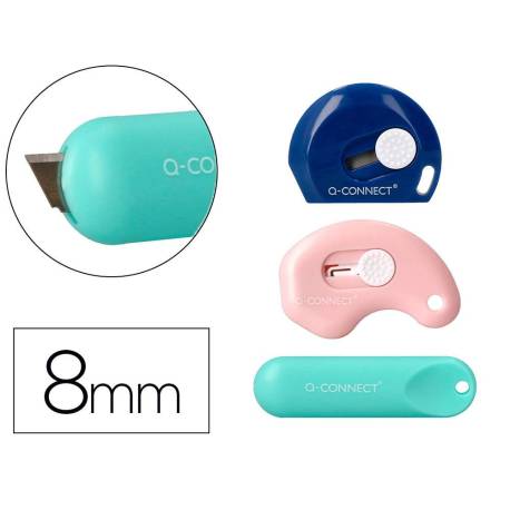 CUTER MARCA Q-CONNECT MINI EXPOSITOR 30 UNIDADES MODELOS Y COLORES SURTIDOS