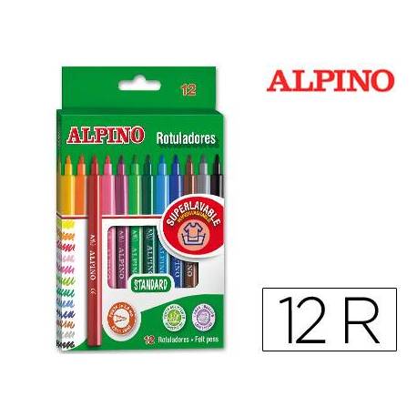 Rotulador Alpino Standard Punta Fina Lavable Caja de 12 rotuladores