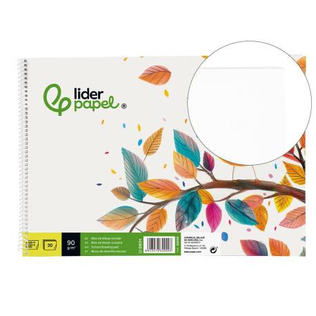 Bloc dibujo Liderpapel Folio 20 hojas 90 gr