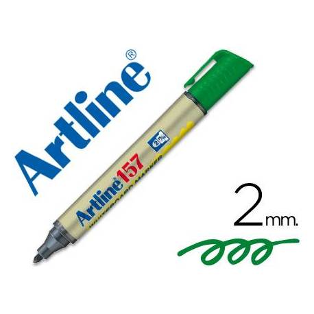 Rotulador artline ek-157 punta redonda 2 mm verde para pizarra blanca