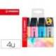 ROTULADOR STABILO FLUORESCENTE 70 PASTEL ESTUCHE DE 4 UNIDADES COLORES SURTIDOS