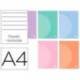 LIBRETA LIDERPAPEL 360 TAPA DE PLASTICO A4 48 HOJAS 90G/M2 HORIZONTAL CON DOBLE MARGEN PASTEL