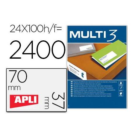 100 Etiquetas Apli adhesivas Multi3 70x37 mm A4