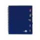 Cuaderno espiral liderpapel a5 micro executive tapa plastico 100h 80 gr cuadro 5mm 5 se paradores con gomilla color azul