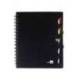 Cuaderno espiral liderpapel a5 micro executive tapa plastico 100h 80 gr cuadro 5mm 5 separadores con gomilla color negro