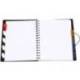 Cuaderno espiral liderpapel a4 micro executive tapa plastico 100h 80 gr cuadro 5mm 5 separadores con gomilla negro