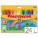 Lapices cera Plastidecor 24 unidades colores surtidos