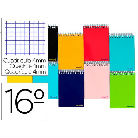 Bloc Liderpapel dieciseisavo apaisado bolsillo smart cuadrícula 4 mm tapa blanda 60 gr 80 hojas “no se puede elegir”