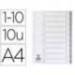 Separadores de plastico Q-Connect numericos multitaladro 1-10 DIN A4