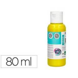 PINTURA ACRILICA LIDERPAPEL BOTE DE 80 ML COLOR AMARILLO