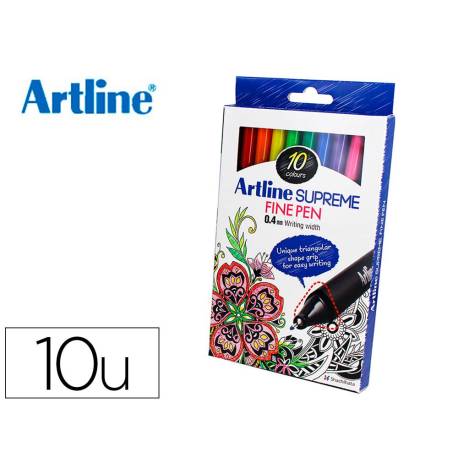 ROTULADOR ARTLINE SUPREME EPFS200 FINE LINER PUNTA DE FIBRA 0,4 MM BOLSA 10 UNIDADES COLORES SURTIDOS "NO SE PUEDEN ELEGIR"