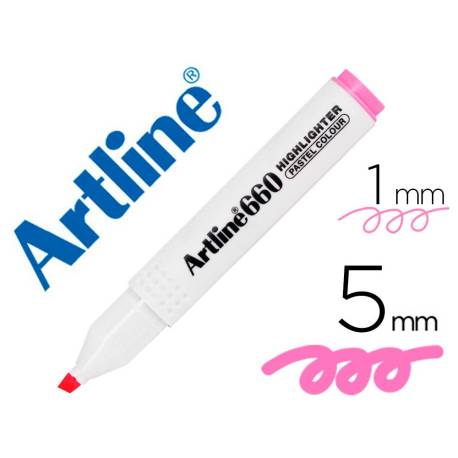 ROTULADOR ARTLINE FLUORESCENTE EK-660 COLOR ROSA PASTEL PUNTA BISELADA