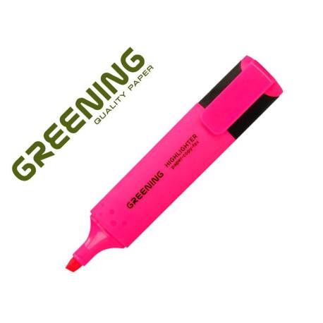 ROTULADOR GREENING FLUORESCENTE PUNTA BISELADA COLOR ROSA