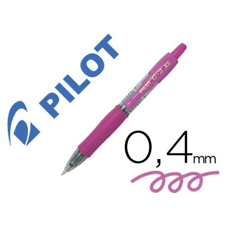 BOLIGRAFO PILOT G-2 PIXIE COLOR ROSA TINTA GEL RETRACTIL SUJECION DE CAUCHO