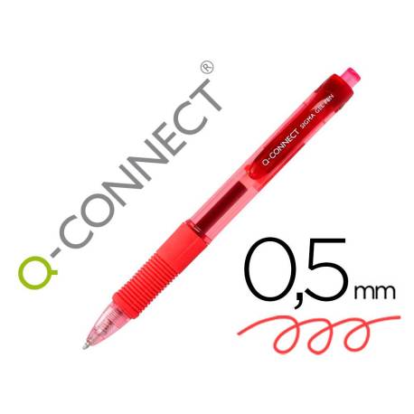 BOLIGRAFO Q-CONNECT SIGMA RETRACTIL 0,5 MM ROJO