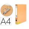CARPETA DE 2 ANILLAS 25 MM MIXTAS LIDERPAPEL DIN A4 NARANJA CARTON FORRADO