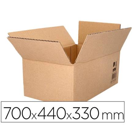 CAJA PARA EMBALAR MARCA Q-CONNECT AMERICANA ULTRARRESISTENTE CARTON RECICLADO CANAL DOBLE 7MM COLOR KRAFT 700X440X330 MM