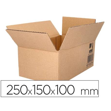 CAJA PARA EMBALAR MARCA Q-CONNECT AMERICANA CARTON RECICLADO CANAL SIMPLE 5 MM COLOR KRAFT 250X150X100 MM