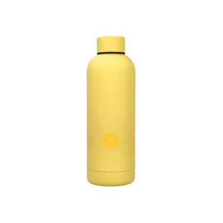 BOTELLA PORTALIQUIDOS MARCA ANTARTIK ISOTERMICA ACERO INOXIDABLE LIBRE DE BPA COLOR AMARILLO 500 ML