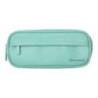 ESTUCHE PORTATODO LIDERPAPEL CLASSIC OVALADO 2 CREMALLERAS CON BOLSILLO DELANTERO 210X90MM COLOR VERDE MANZANA