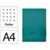 CUADERNO CON GOMILLA ANTARTIK NOTES TAPA DURA DIN A4 HOJAS PUNTOS VERDE AGUAMARINA 100 HOJAS 80 GR FSC