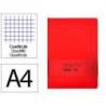 CUADERNO CON GOMILLA ANTARTIK NOTES TAPA DURA DIN A4 HOJAS CUADRICULA ROJO 100 HOJAS 80 GR FSC