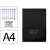 CUADERNO CON GOMILLA ANTARTIK NOTES TAPA DURA DIN A4 HOJAS CUADRICULA NEGRO 100 HOJAS 80 GR FSC