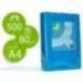 Papel color Q-connect A4 80g/m2 pack 500 hojas Azul intenso