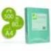 Papel color Q-connect A4 80g/m2 pack 500 hojas Verde