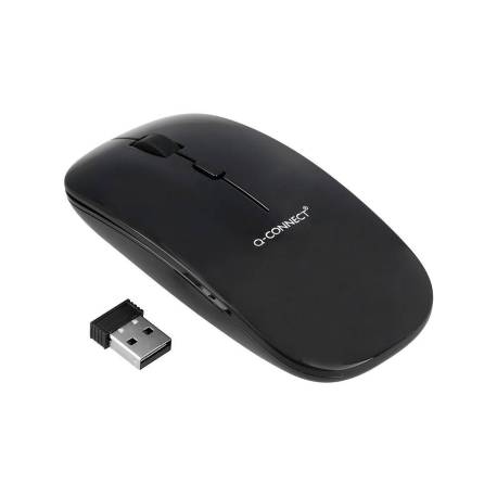 RATON MARCA Q-CONNECT OPTICO INALAMBRICO SILENCIOSO DPI 800/1200/1600 PILAS AAA NEGRO